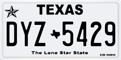 TX license plate DYZ5429