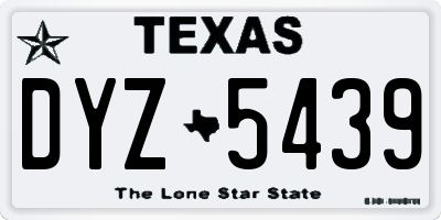 TX license plate DYZ5439