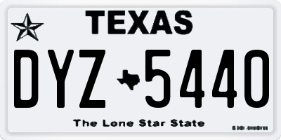 TX license plate DYZ5440