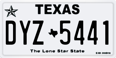 TX license plate DYZ5441