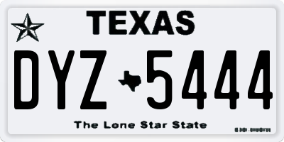 TX license plate DYZ5444