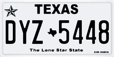 TX license plate DYZ5448