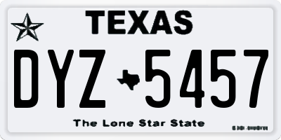 TX license plate DYZ5457
