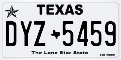 TX license plate DYZ5459