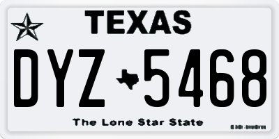 TX license plate DYZ5468