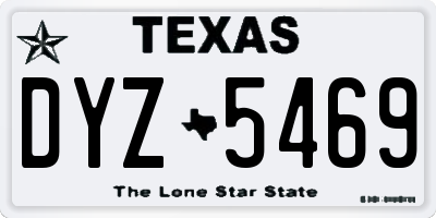 TX license plate DYZ5469