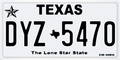 TX license plate DYZ5470