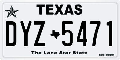 TX license plate DYZ5471