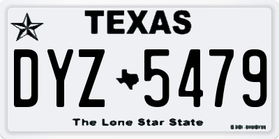 TX license plate DYZ5479