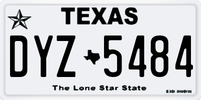TX license plate DYZ5484
