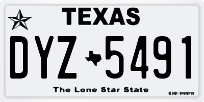 TX license plate DYZ5491