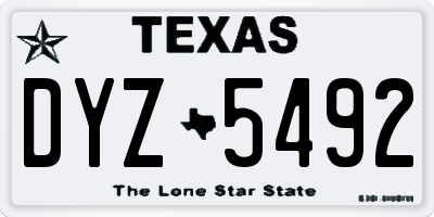 TX license plate DYZ5492