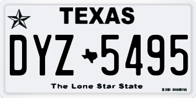 TX license plate DYZ5495