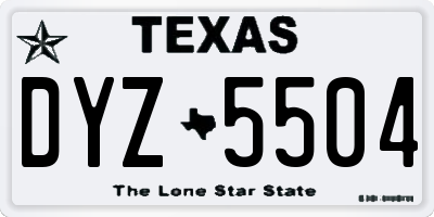 TX license plate DYZ5504