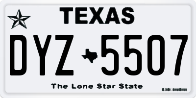 TX license plate DYZ5507