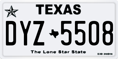 TX license plate DYZ5508