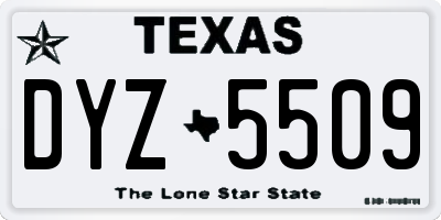 TX license plate DYZ5509