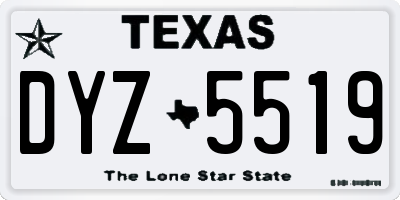 TX license plate DYZ5519