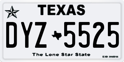 TX license plate DYZ5525