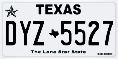 TX license plate DYZ5527