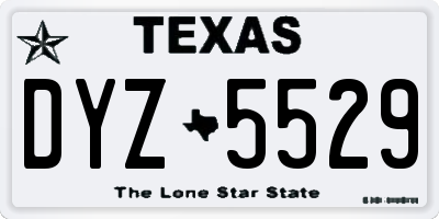 TX license plate DYZ5529