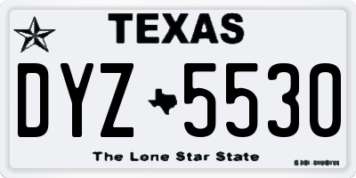 TX license plate DYZ5530
