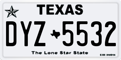 TX license plate DYZ5532