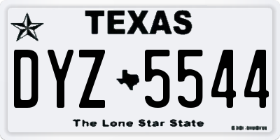 TX license plate DYZ5544