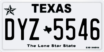 TX license plate DYZ5546