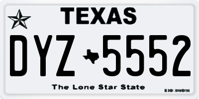 TX license plate DYZ5552