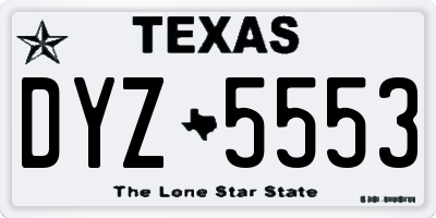 TX license plate DYZ5553
