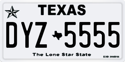 TX license plate DYZ5555