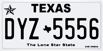 TX license plate DYZ5556
