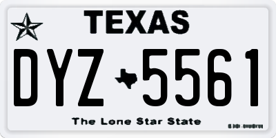 TX license plate DYZ5561