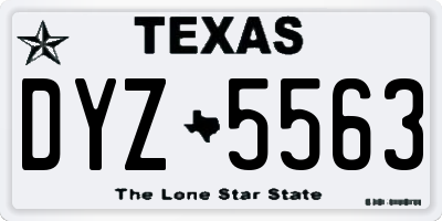 TX license plate DYZ5563