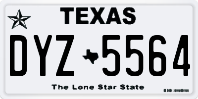 TX license plate DYZ5564