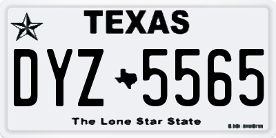 TX license plate DYZ5565