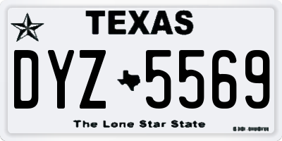 TX license plate DYZ5569