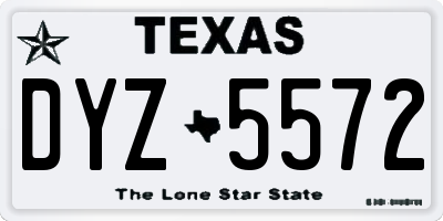 TX license plate DYZ5572