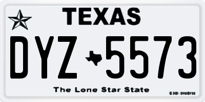 TX license plate DYZ5573