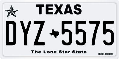 TX license plate DYZ5575