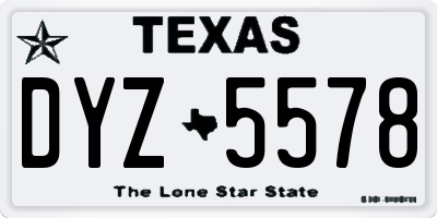 TX license plate DYZ5578