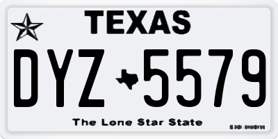 TX license plate DYZ5579