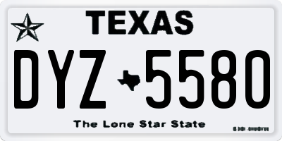 TX license plate DYZ5580