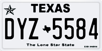 TX license plate DYZ5584