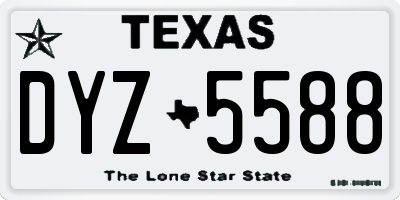 TX license plate DYZ5588