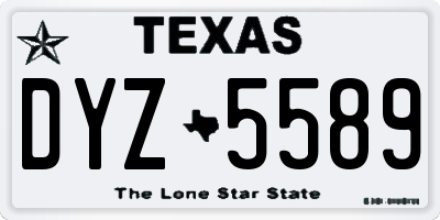 TX license plate DYZ5589