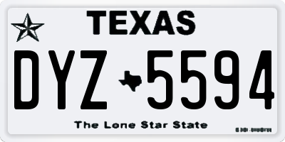 TX license plate DYZ5594