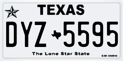 TX license plate DYZ5595