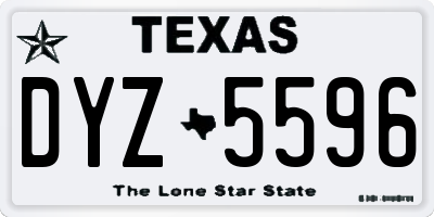 TX license plate DYZ5596